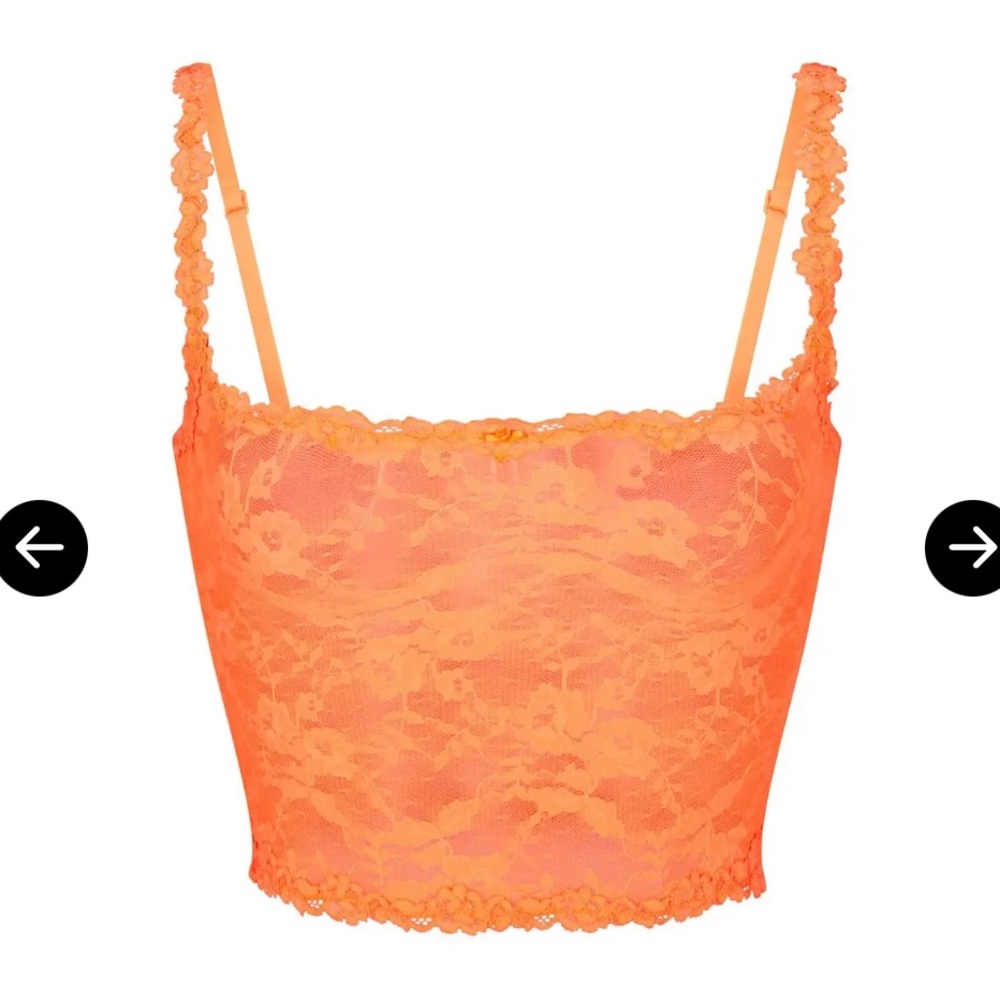 SKIMS NWT Limited Edition Stretch Lace Cami in Neon Orange XL